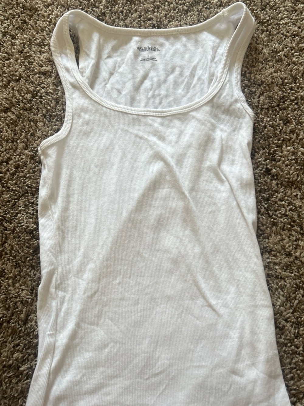 wild fable White Ribbed Scoop Neck Tank Top